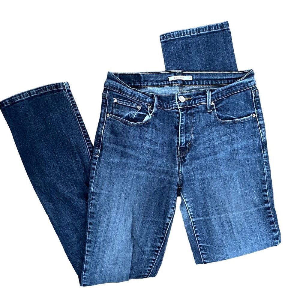 505 Straight Levi's‎ Strauss medium wash denim jeans cotton elastane comfortable